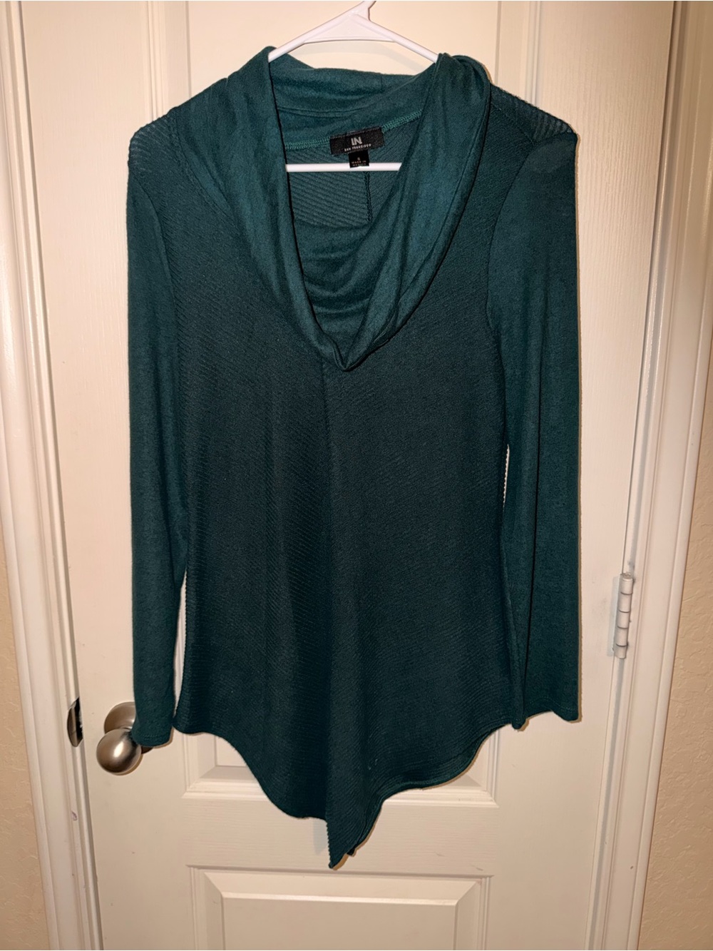 I.N. San Francisco Teal Cowl Neck Sweater
